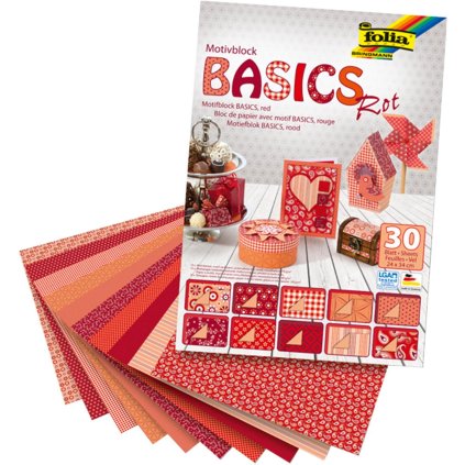 Hobby papír Basic červený 30l 24x34cm