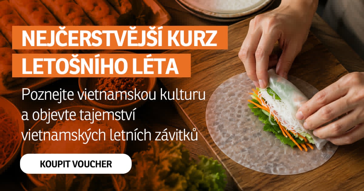 Letní kurz vietnamského vaření – Poznejte vietnamskou kulturu a objevte tajemství autentických letních vietnamských pokrmů. Naučte se připravit tradiční vietnamské speciality, poznejte místní suroviny a užijte si jedinečný kulinářský zážitek. Kupte si vou