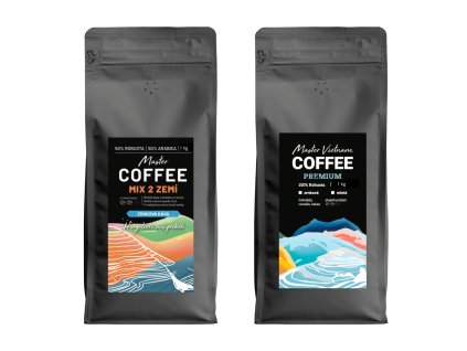 Master Vietnam - Set zrnková káva Premium & Mix dvou zemí - 2 x 1kg
