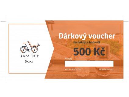 Sapa Trip - Elektronický Dárkový poukaz v hodnotě 500, 1000, 1500