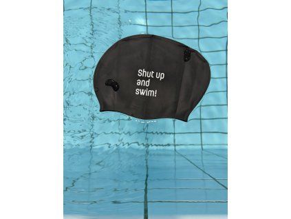 Plavecká čepice Longhair velké logo černá