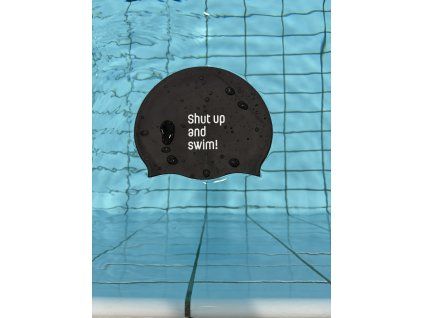 Plavecká čepice klasická velké logo černá