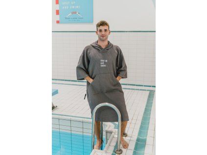 Vaflové pončo šedé