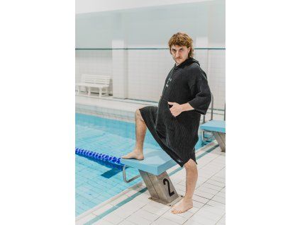 Vaflové pončo černé