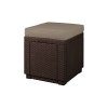 CUBE s poduškou hnědá - umělý ratan