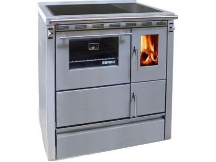 SENKO SG-75 sporák na pevná paliva 7,5kW, inox mat