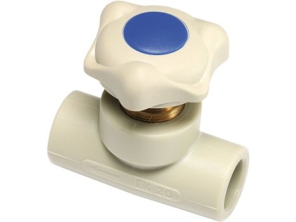 WAVIN EKOPLASTIK PPR ventil 20mm, přímý, svařovací, voda, PP-R
