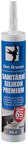 DEN BRAVEN PREMIUM sanitární silikon 280ml, bílá