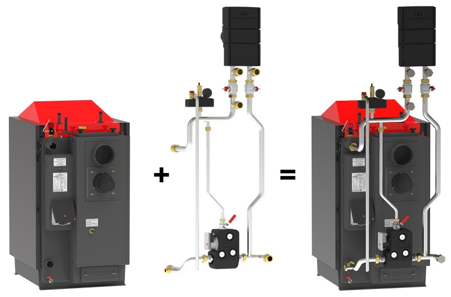 ATMOS DC 18 S kotel na dřevo 20kW, s regulací ACD 04+ zapojení F3 ESBE