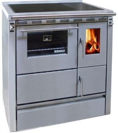 SENKO SG-75 sporák na pevná paliva 7,5kW, inox mat