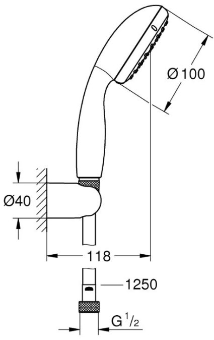 GROHE NEW TEMPESTA 100 ruční sprcha pr. 100mm, 2 proudy