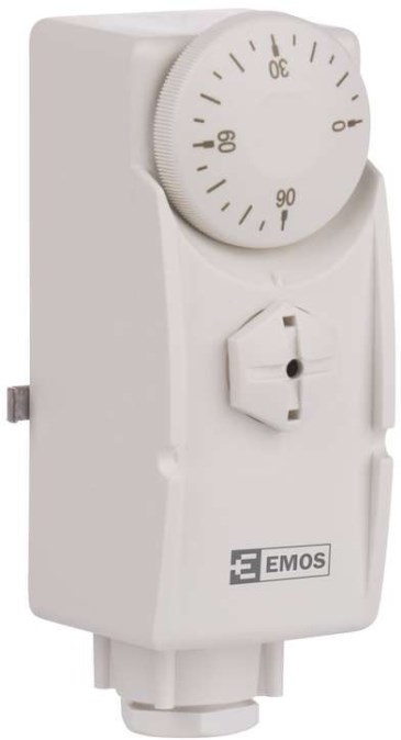 EMOS T80 příložný termostat 54x38x105mm, bílá