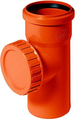 Tvarovka KG čistící tvarovka-KGRE plastová odpadní DN 300 - venkovní oranžová
