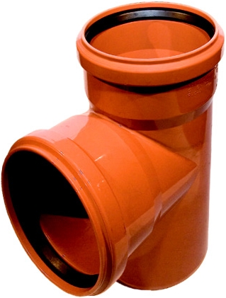 Tvarovka KG odbočka -KGEA plastová odpadní DN 125/110, 87° - venkovní oranžová