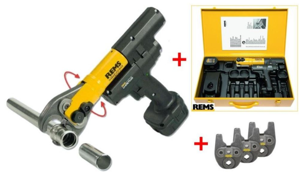 Nářadí elektrické aku. Rems - Lis Mini-Press ACC Li-Ion Basic-Pack + 3 klešte Mini 14,4 V, 1,65 Ah