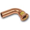 SANHA PRESS GAS 10001A oblouk 90°, 22mm, s konci na vnitřní a vnější lisování, plyn, měď