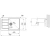 FRANKE SIRIUS 2.0 S2D 611-78 tectonitový dřez 780x500 mm, otočný, odkapávač, černá