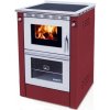 SENKO SG-60 sporák na tuhá paliva 7,5kW, s troubou, červená