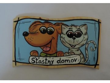 Dřevěná cedule - šťastný domov