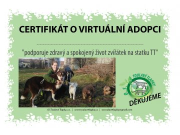 Certifikát k adopci "Zvířátka TT"