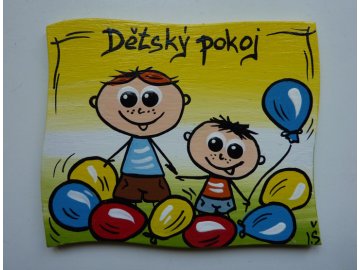 Dřevěná cedulka na dveře - DĚTSKÝ POKOJ - chlapečci