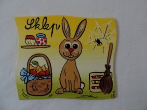 Dřevěná cedulka na dveře - ZAJÍČEK - sklep