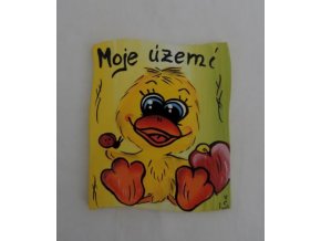 Dřevěná cedulka na dveře - MOJE ÚZEMÍ - kačenka