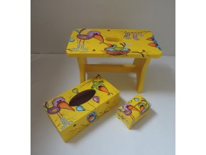 Dětská sada - stolička + pokladnička + krabička na kapesníky