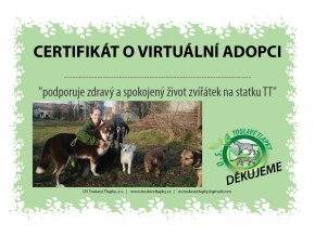 Certifikát k adopci "Zvířátka TT"