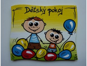 Dřevěná cedulka na dveře - DĚTSKÝ POKOJ - chlapečci