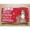 Dřevěná cedule - OBJEKT STŘEŽEN psem a medvědem