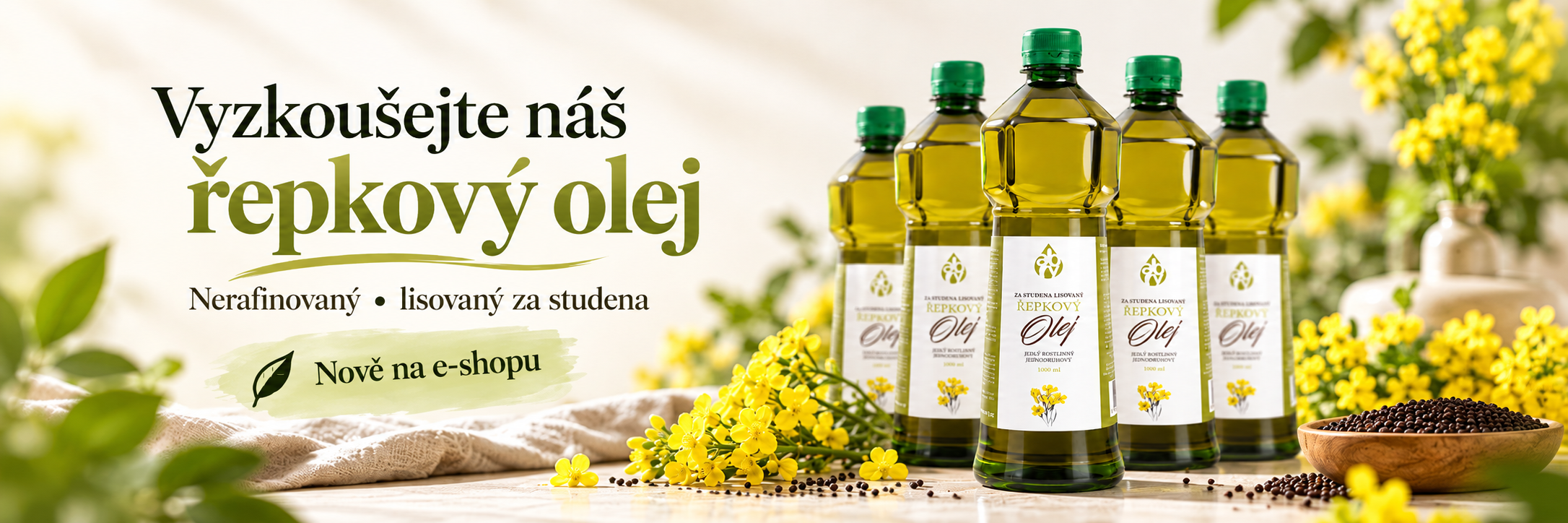 Řepkový olej nerafinovaný, lisovaný za studena