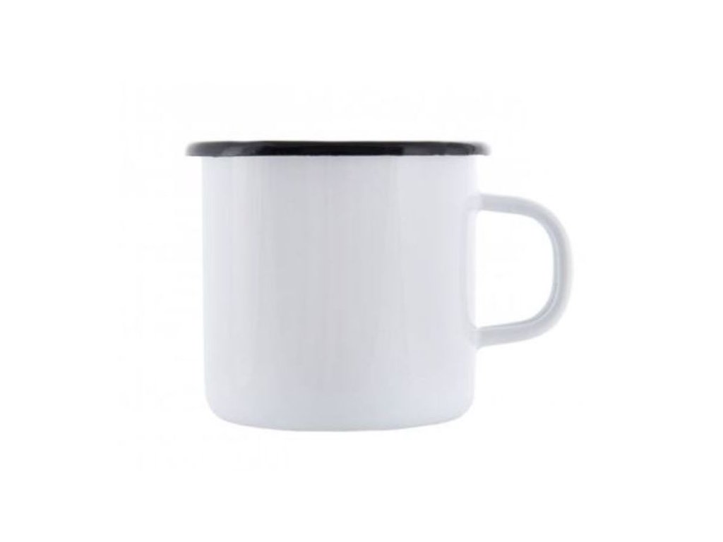 Smaltovaný bílý námořnický hrnek silný - plecháček 400 ml strong