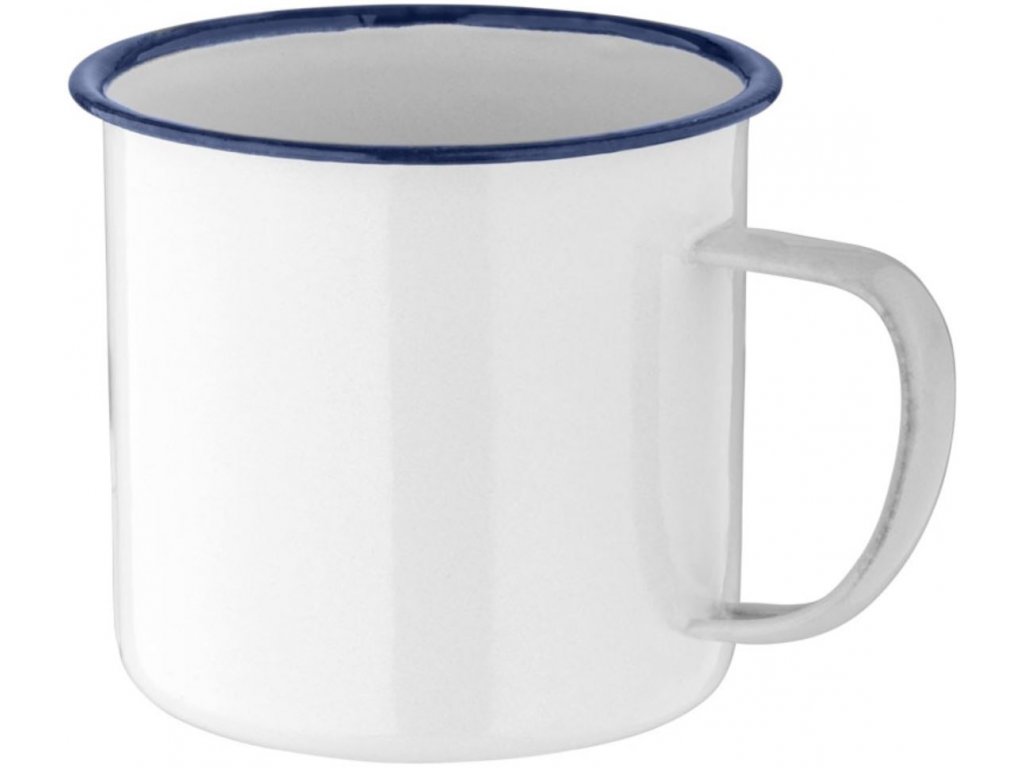 Smaltovaný bílý námořnický hrnek - plecháček 300 ml