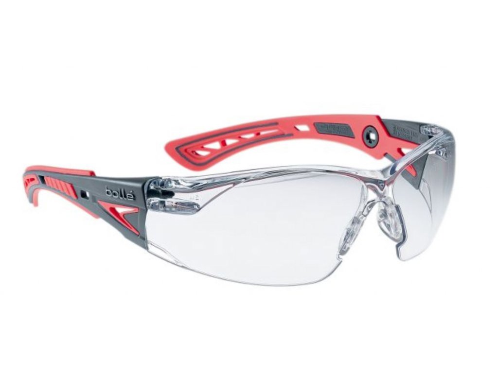Brýle balistické ochranné BOLLE RUSH+ SMALL červené čiré