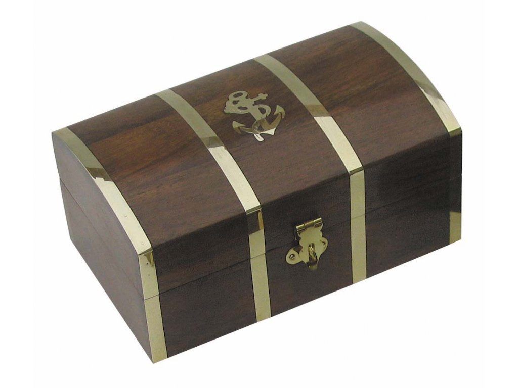 Dřevěná truhla - box s kotvou 18 cm