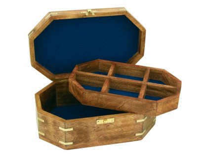 Dřevěná truhla - šperkovnice s růžicí 22,5 cm 9542
