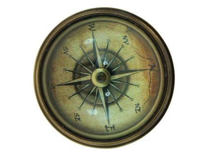 Kompas mosazný se skleněnou kupolí Ø 6 cm 8570