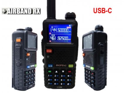 BAOFENG UV-5RM Air-RX USB-C  + HF sada + Naprogramováno