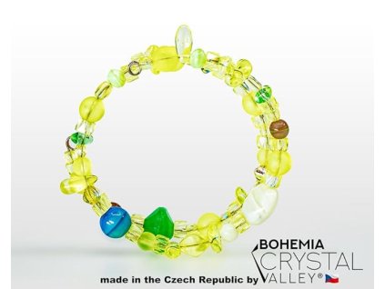 Uranové sklo - korálky různé velikosti 25 g