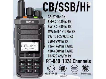 Radtel RT-860 – multifunkční ham rádio s plným rozsahem příjmu a SSB