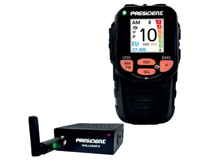 President WILLIAM II – CB radiostanice s Bluetooth mikrofonem