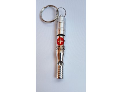 Píšťalka s červeným křížem Alu 9cm