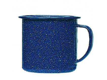 Hrnek plechový smaltovaný MODRÝ - plecháček 350 ml