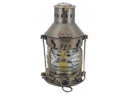 Petrolejová lampa námořnická kotevní - mosazná antik