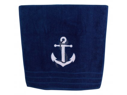 Ručník námořnický s kotvou 50 x 100 cm tmavě modrý 3612