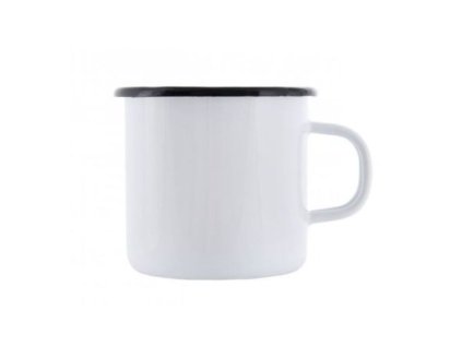 Smaltovaný bílý námořnický hrnek silný - plecháček 400 ml strong