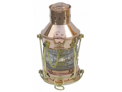 Petrolejová lampa námořnická kotevní - měděná  24 cm 1264