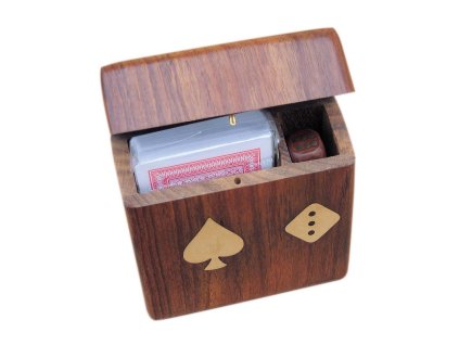 Karty a kostky v dřevěné krabičce 9146