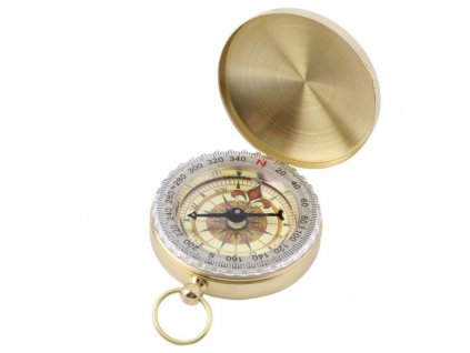 Zlatý kompas v uzavíratelném kovovém pouzdru BZ0002